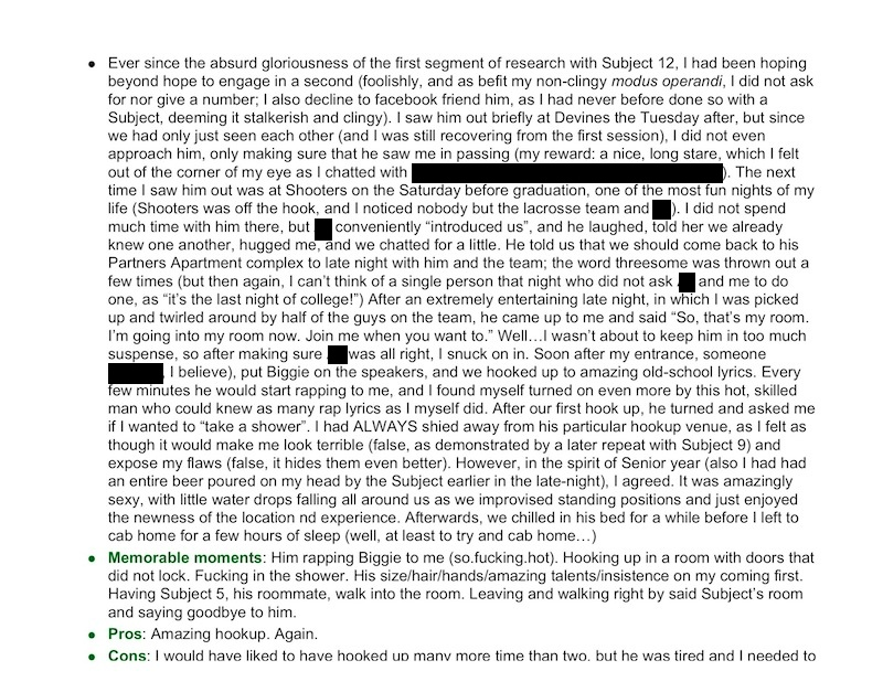 Illustration for article titled The Full Duke University "Fuck List" Thesis From A Former Female Student (UPDATE)